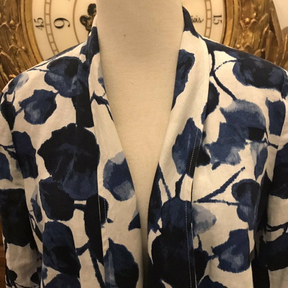 Grace Elements. Size 4. Linen Open Front Floral J… - image 2